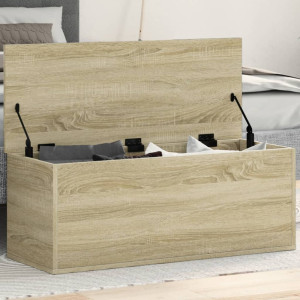 Caja de almacenaje madera ingeniería roble sonoma 90x35x35 cm D