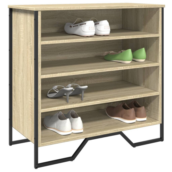 Zapatero de madera de ingeniería roble Sonoma 80x38x78 cm D