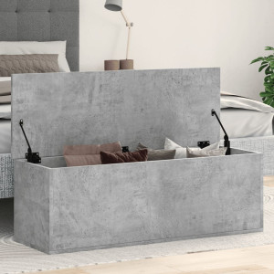 Caja de almacenaje madera ingeniería gris hormigón 102x35x35 cm D