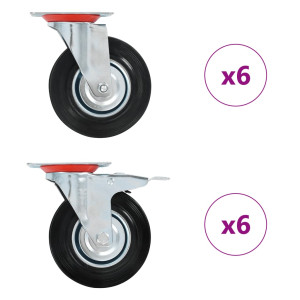 Rodízios giratórios 12 peças 125 mm D