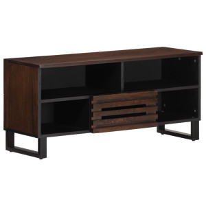 Mueble de TV madera maciza mango marrón 100x34x46 cm D