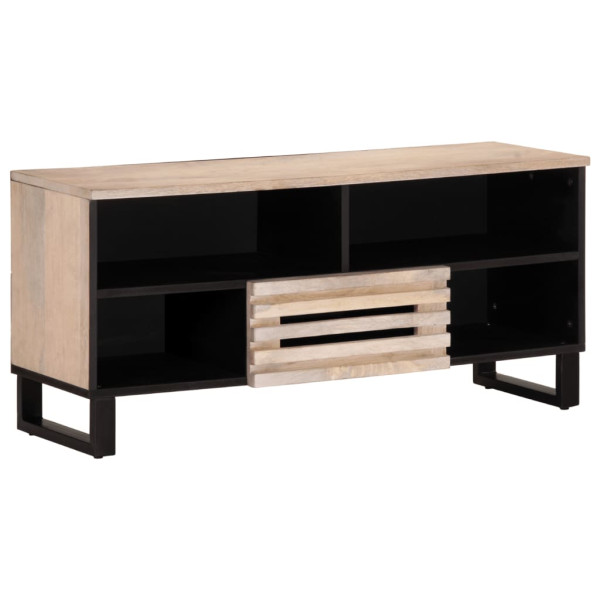 Mueble de TV madera maciza de mango 100x34x46 cm D