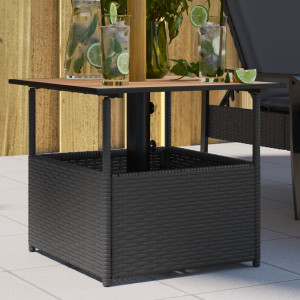 Mesa de jardim guarda-chuva rato preto 55x55x46.5 cm D