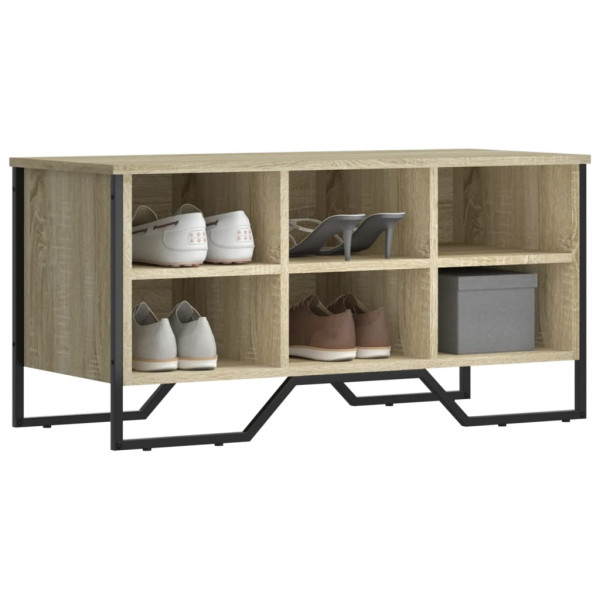 Zapatero de madera de ingeniería roble Sonoma 90x38x45.5 cm D