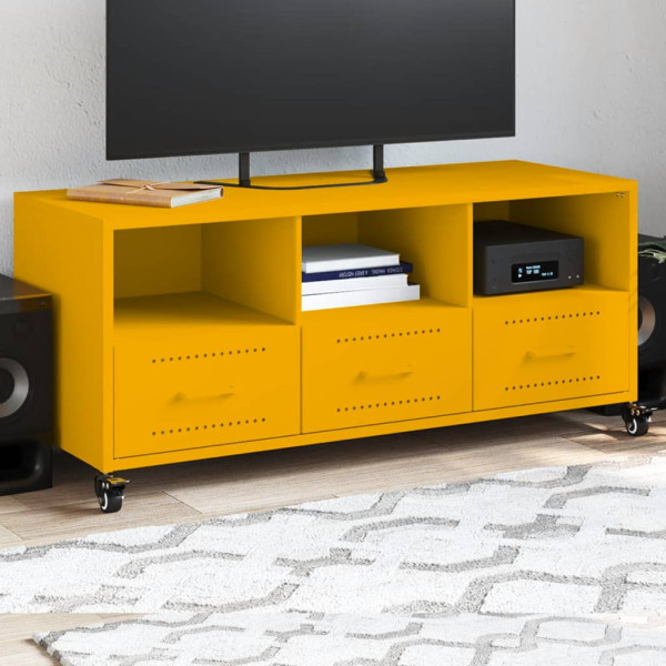 Mobiliário para aço de TV laminado em amarelo frio 100.5x39x43.5 cm D