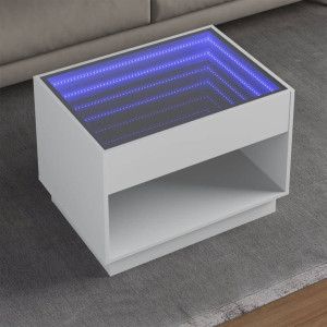 Mesa de centro con Infinity LED blanco 70x50x50 cm D