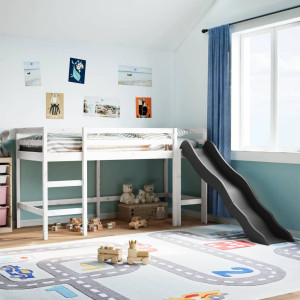 Cama alta para niños sin colchón madera pino blanco 80x200 cm D