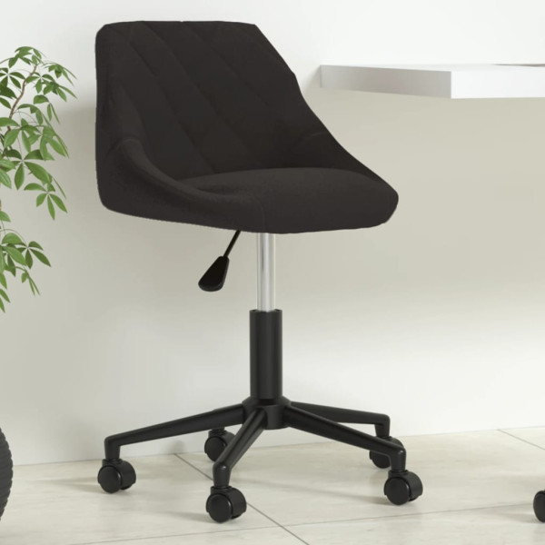 Silla de oficina giratoria de terciopelo negro D