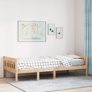 Cama para niños sin colchón madera maciza de pino 90x200 cm D