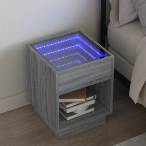 Mesa central com Infinity Luz de LED Sonoma 40x40x50 cm D