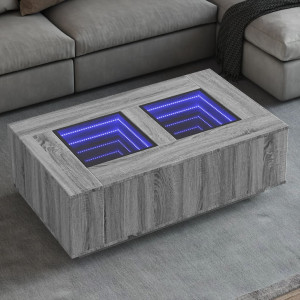 Mesa central com Infinity Luz de LED Sonoma 116x69x40 cm D