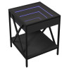 Mesita de noche con Infinity LED negra 40x40x49 cm 3