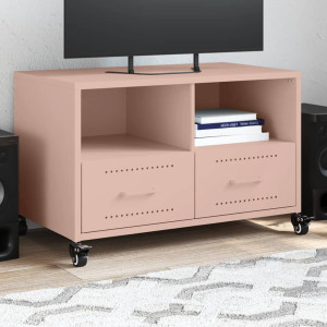 Mueble para TV acero laminado en frío rosa 68x39x43.5 cm D