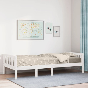 Cama para crianças sem colchão de madeira maciça de pinheiro branco 90x190 cm D