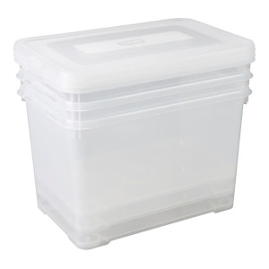 Curver Juego de cajas de almacenamiento Handy transparente 3x65 l D