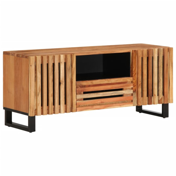 Mueble de TV madera maciza de acacia 100x34x46 cm D