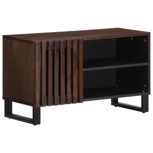 Mueble de TV madera maciza mango marrón 80x34x46 cm D