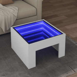 Mesa central com Infinity LED branco 50x50x30 cm D