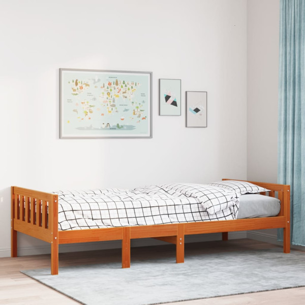 Cama para crianças sem colchão pinheiro de madeira maciça 90x190 cm D