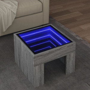 Mesa de centro con Infinity LED gris Sonoma 40x40x30 cm D