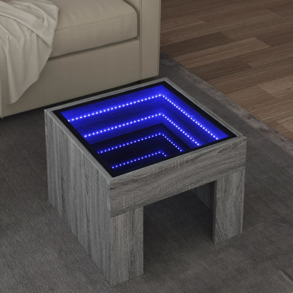 Mesa central com Infinity Luz de LED Sonoma 40x40x30 cm D