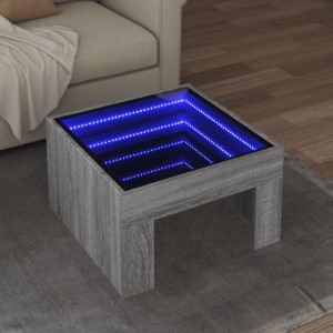 Mesa central com Infinity Luz de LED Sonoma 50x50x30 cm D