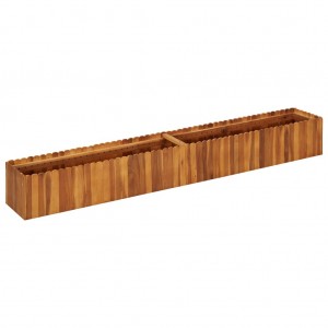 Arriate de madera maciza de acacia 200x30x25 cm D