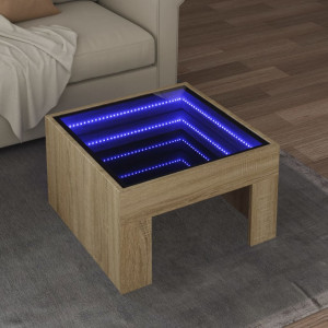 Mesa de centro con Infinity LED roble Sonoma 50x50x30 cm D