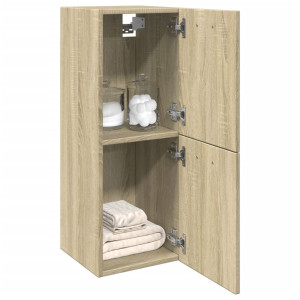 Armario de baño madera contrachapada roble Sonoma 30x30x80 cm D