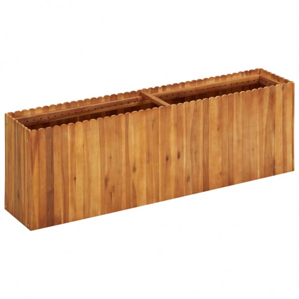 Canteiro em madeira de acácia maciça 150x30x50 cm D