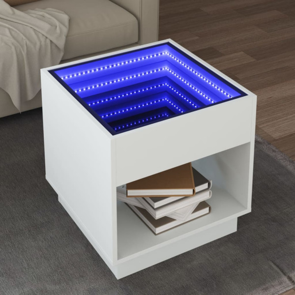 Mesa central com Infinity LED branco 50x50x50 cm D