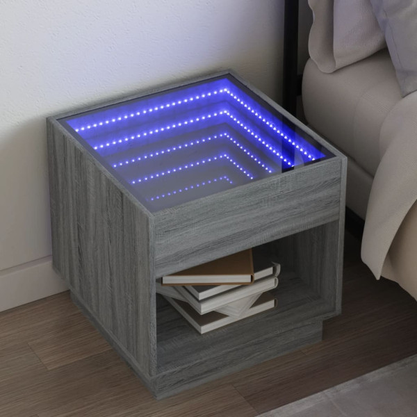 Mesa central com Infinity Luz de LED Sonoma 50x50x50 cm D