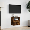 Mueble de TV de pared con luces LED roble ahumado 41x31x45 cm 4