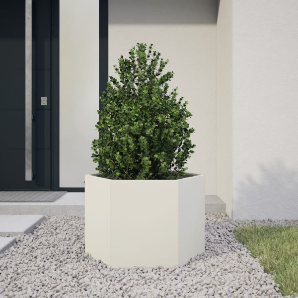 Jardim aço hexagonal branco 69x60x45 cm D