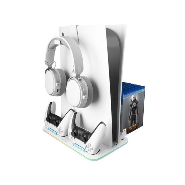 Soporte multifunción rgb para ps5 mars gaming mps5-b2/ blanco D