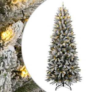 Árvore de Natal artificial com 150 LEDs e 120 cm de neve flutuante D