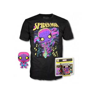 Pop & tee marvel spiderman black light funko + camiseta talla xl D