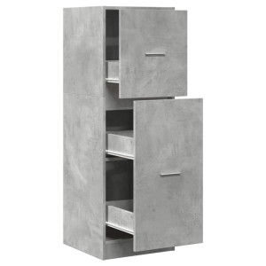 Armario botiquín madera ingeniería gris hormigón 40x41x118 cm H