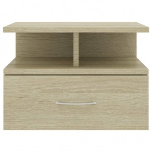 Mesita noche flotante 2 uds aglomerado roble Sonoma 40x31x27 cm D