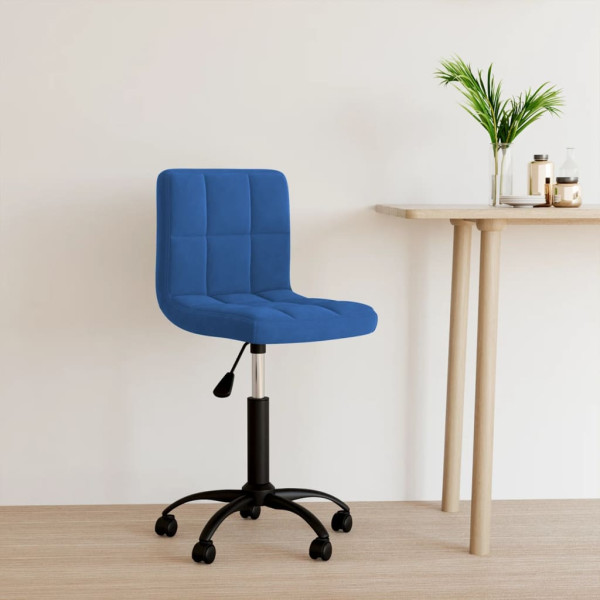 Silla de oficina giratoria de terciopelo azul D