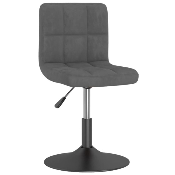 Silla de comedor giratoria de terciopelo gris oscuro D