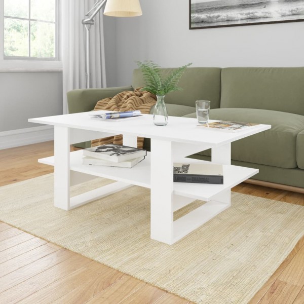 Mesa de centro madera contrachapada blanco 110x55x42 cm D
