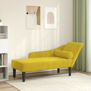 Sofá divan com almofadas de veludo amarelo D