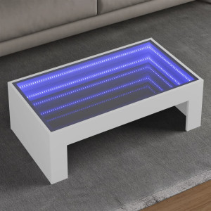 Mesa de centro con Infinity LED blanco 90x50x30 cm D