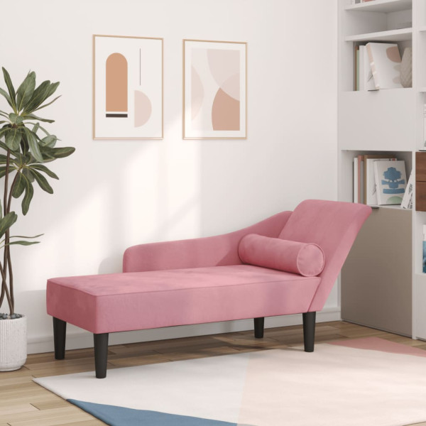 Sofá divan com almofadas de veludo rosa D