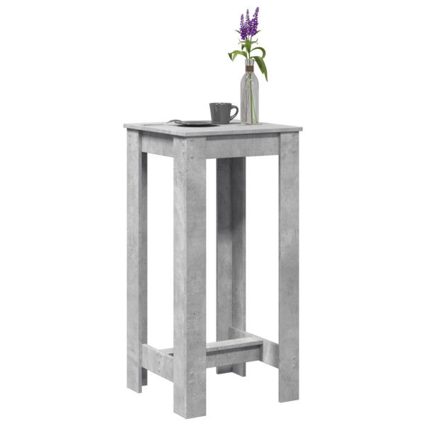 Mesa alta de bar madera ingeniería gris hormigón 51x50x103.5 cm D