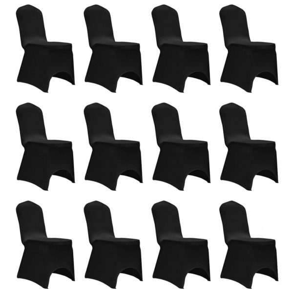 Funda de cadeira elástica 12 unidades preta D