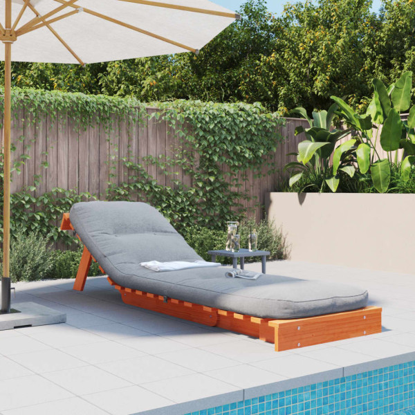 Futón sofá cama con colchón madera maciza marrón 60x206x11 cm M 3