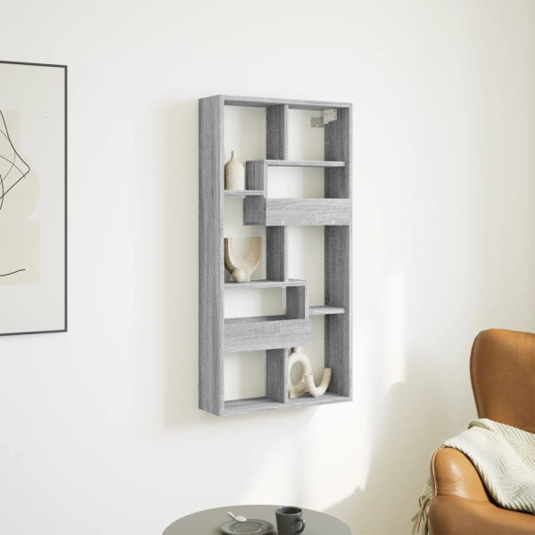 Armario de pared madera de ingeniería gris Sonoma 50x15x100 cm D