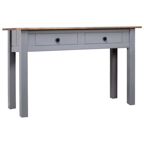 Mesa consola madera maciza pino estilo Panamá gris 110x40x72 cm D